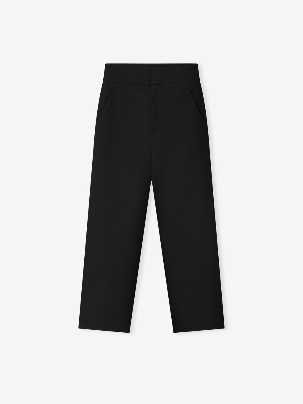 Wool Poplin Casual Flat Front Pants