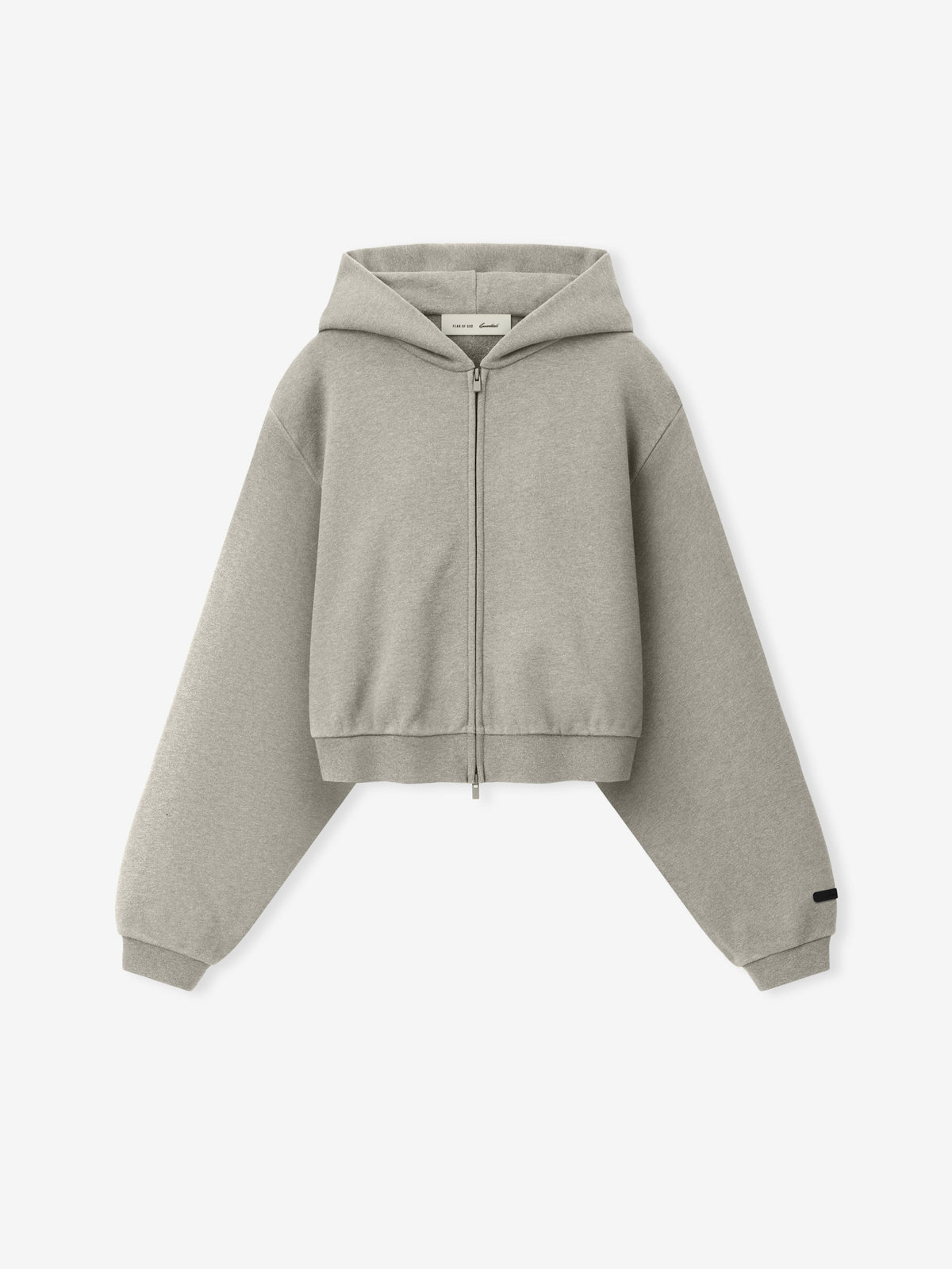 Womens Embossed FW26 Cropped Zip-Up Hoodie